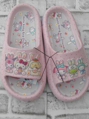 NEW by HELLO KITTY & FRIENDS EASTER, WOMEN'S SLIDES, SANDALS, PINK SIZE 11 MED.